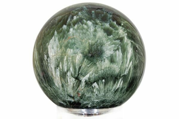 A polished sphere of seraphinite.